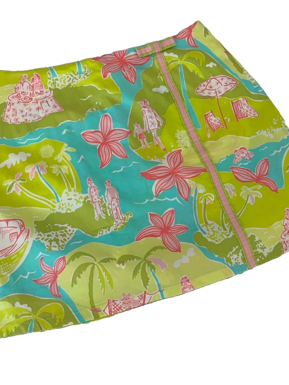 Vintage Lilly Pulitzer PRIVATE ISLAND Skort Skirt Shorts Size 0 WHITE LABEL